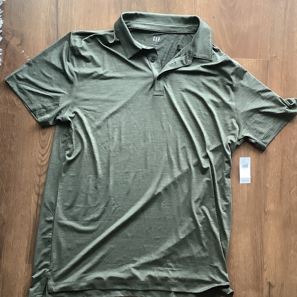 GAP Men's Olive Green Polo Shirt